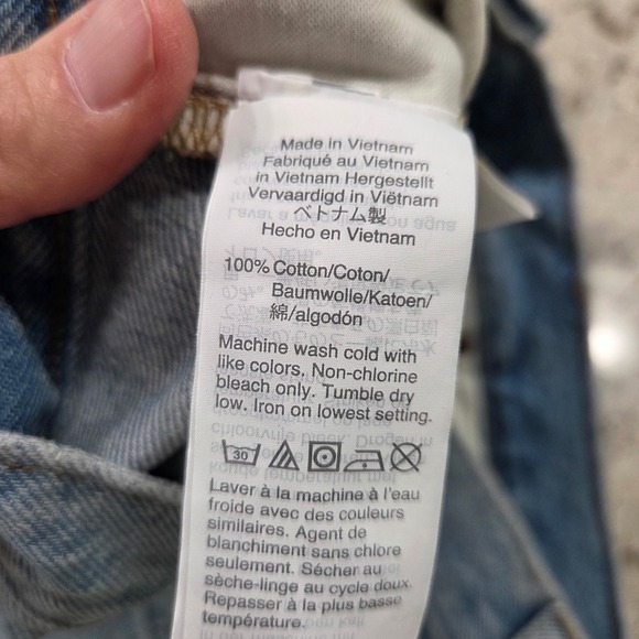 Madewell Women's Denim Mini Skirt Size 31 Light Wash Button Front Fair Trade - Picture 6 of 6